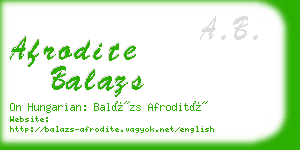 afrodite balazs business card